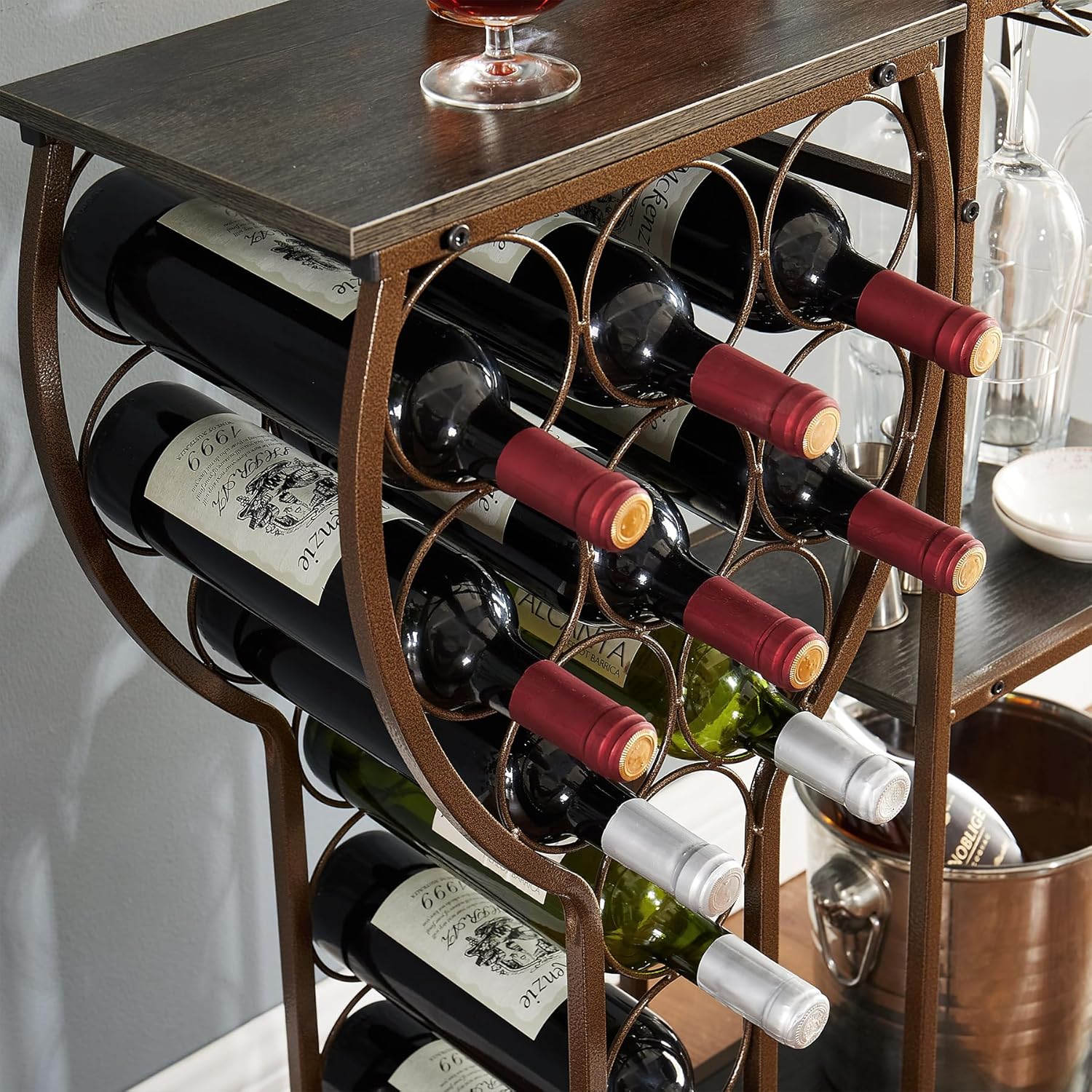 Industrial Wine Rack with 3 Layers for Home Kitchen Living Room