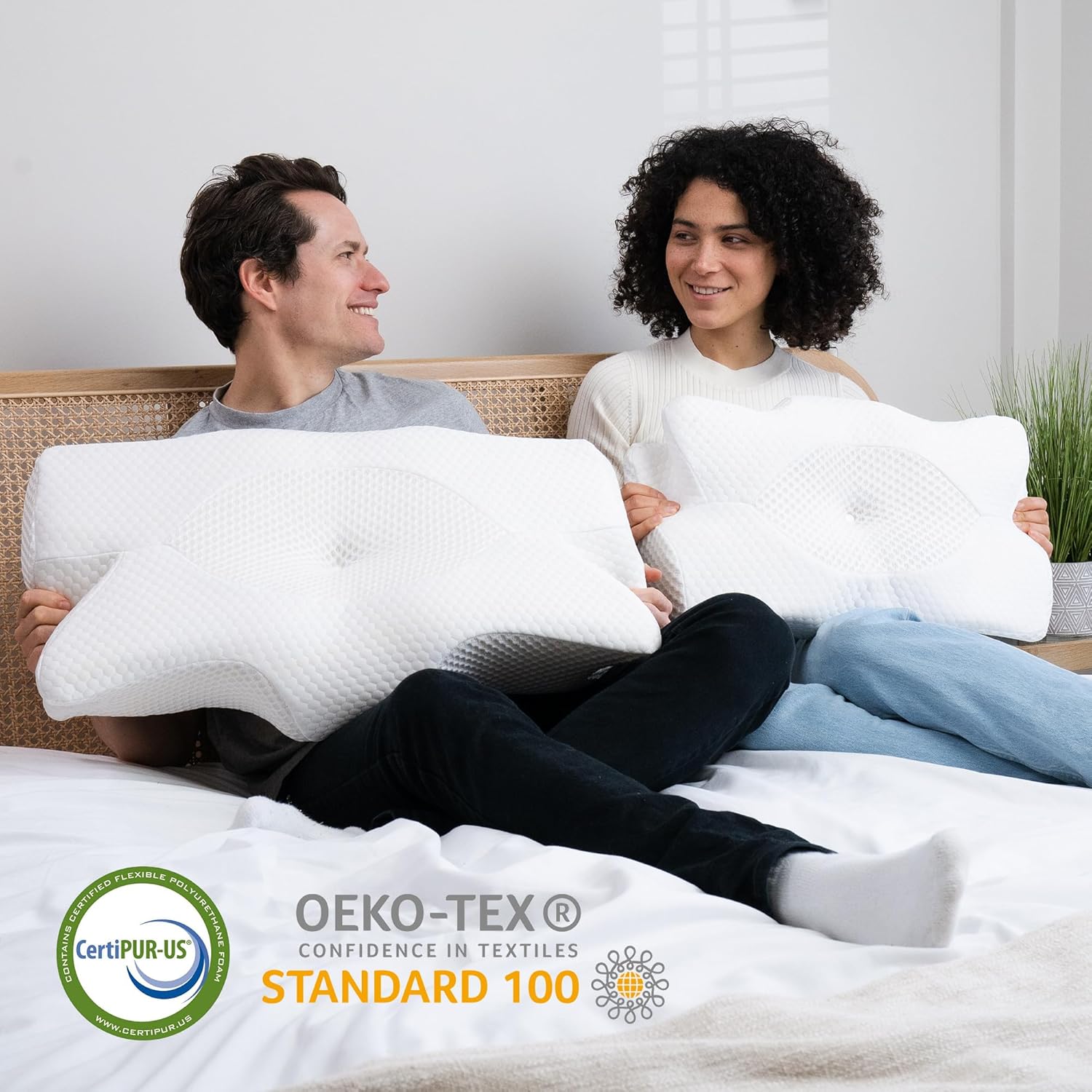 Elviros Cervical Memory Foam Pillow for Neck Shoulder Pain