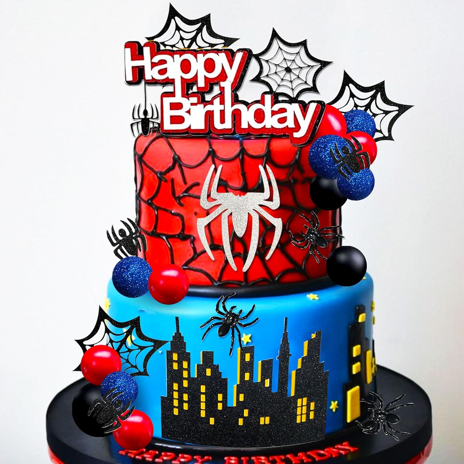 48Pcs Spider Birthday Decoration Set