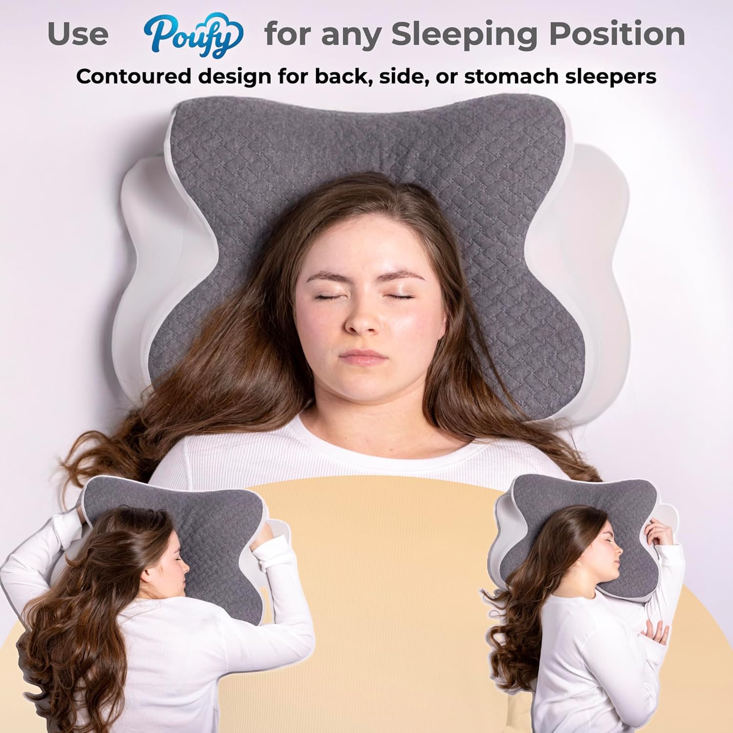 Poufy Cervical Pillow for Neck and Shoulder Support