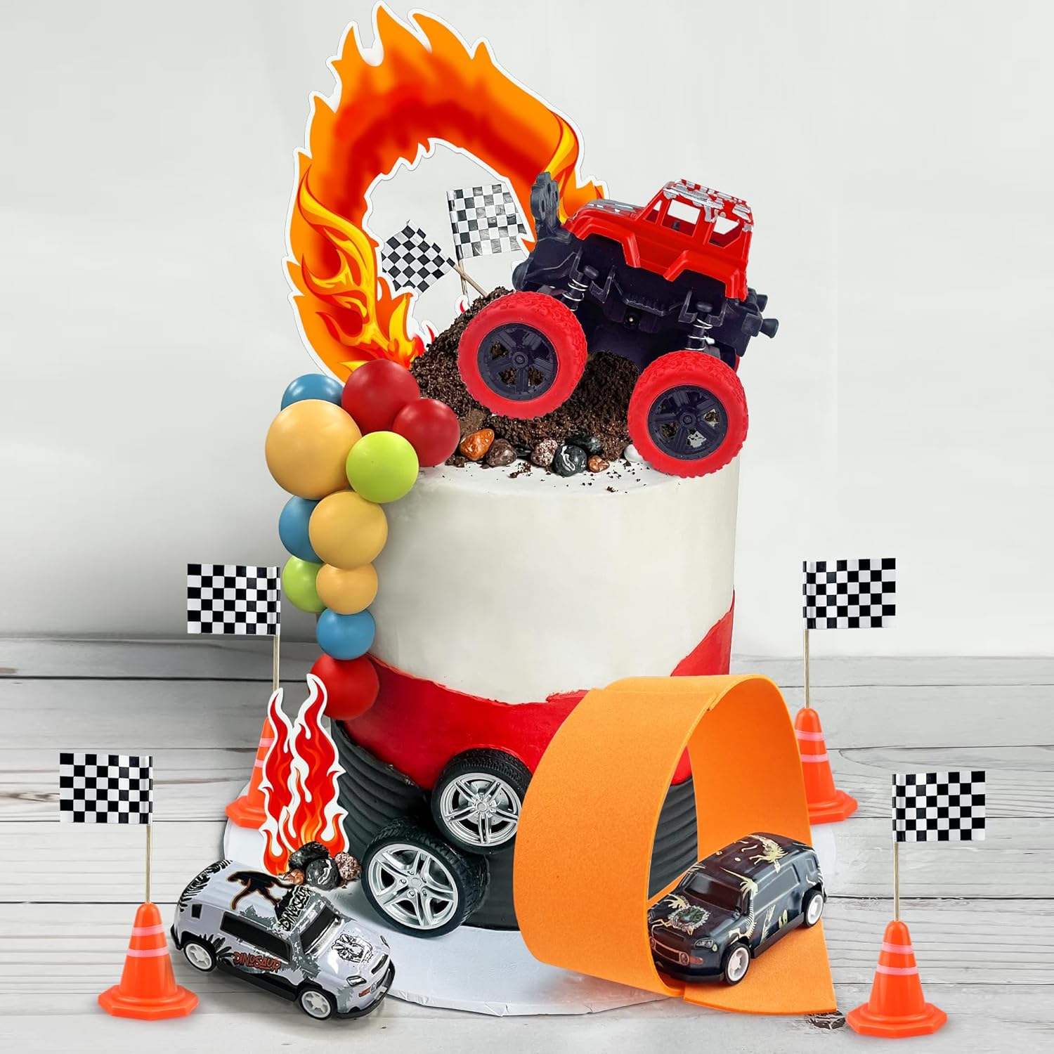 30PCS Truck Cake Toppers for Racing Car Party Decorations