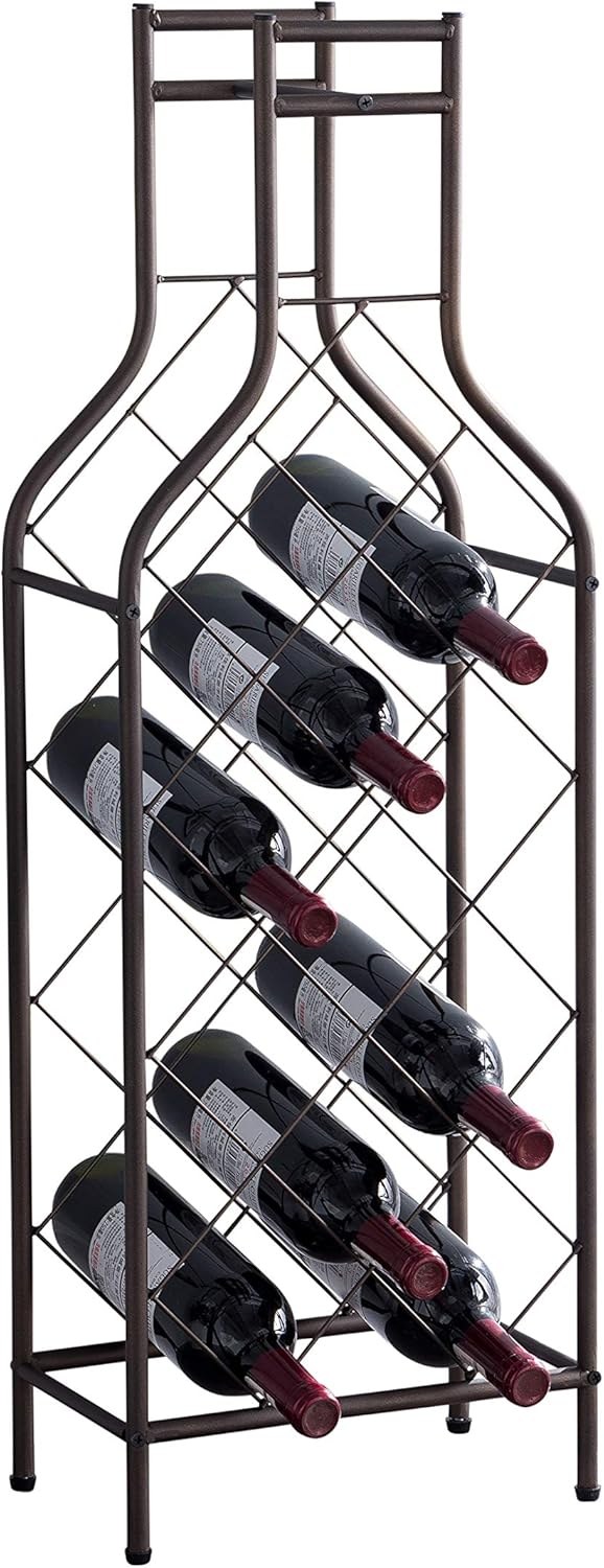 Kings Brand 12-Bottle Freestanding Metal Wine Rack Pewter