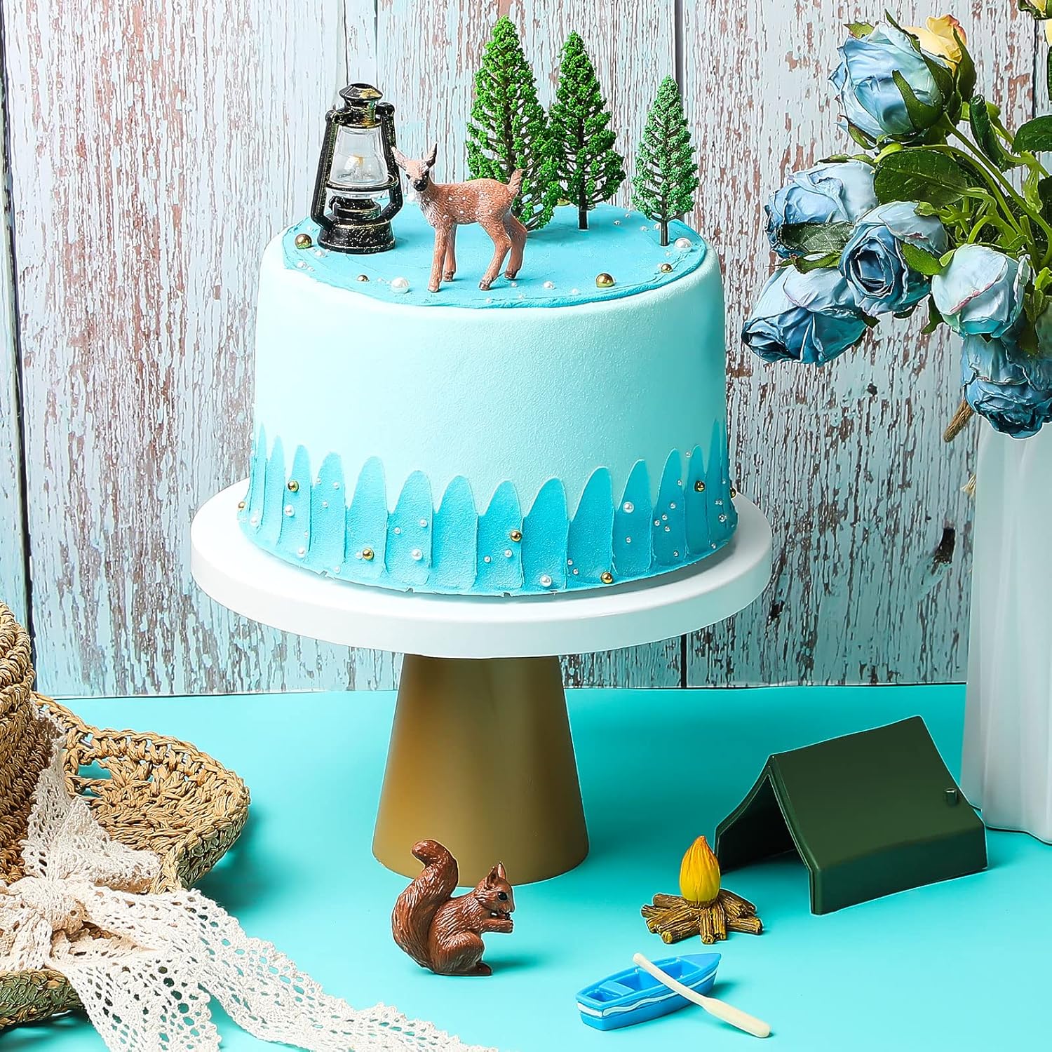 Yookeer 11 Pcs Camping Cake Topper Set 1