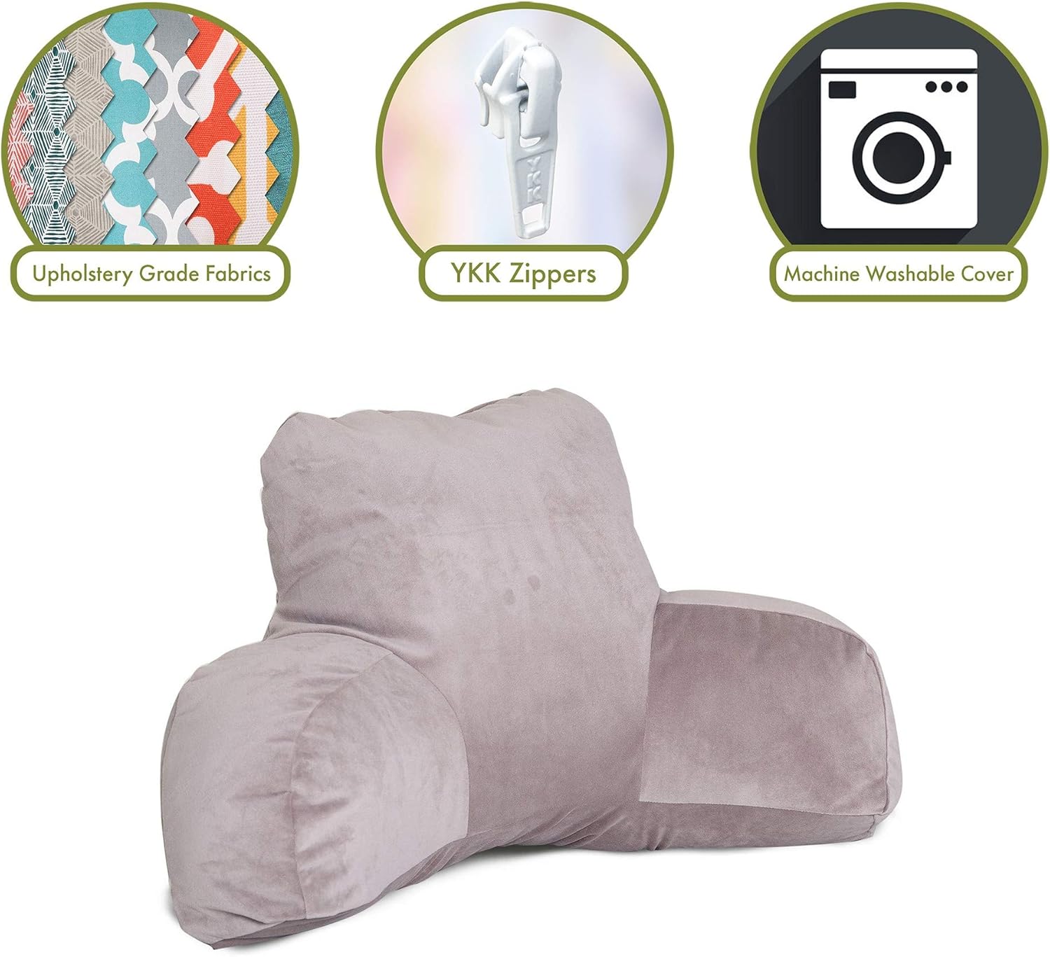 Majestic Home Goods Faux Suede Reading Pillow with Steel Frame