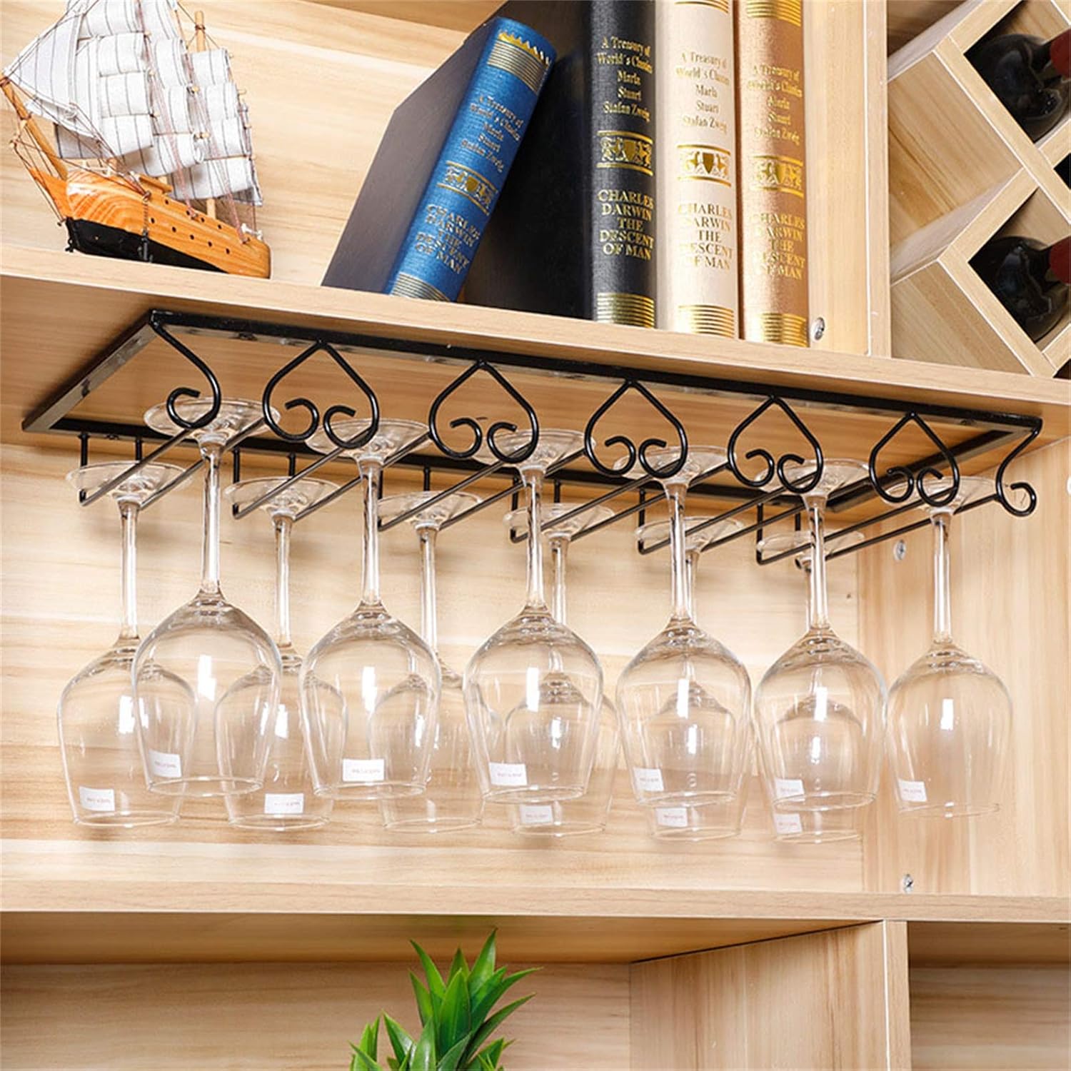 CGF Wall-Mounted Wine Rack Organizer Black 3040506070x23x6cm