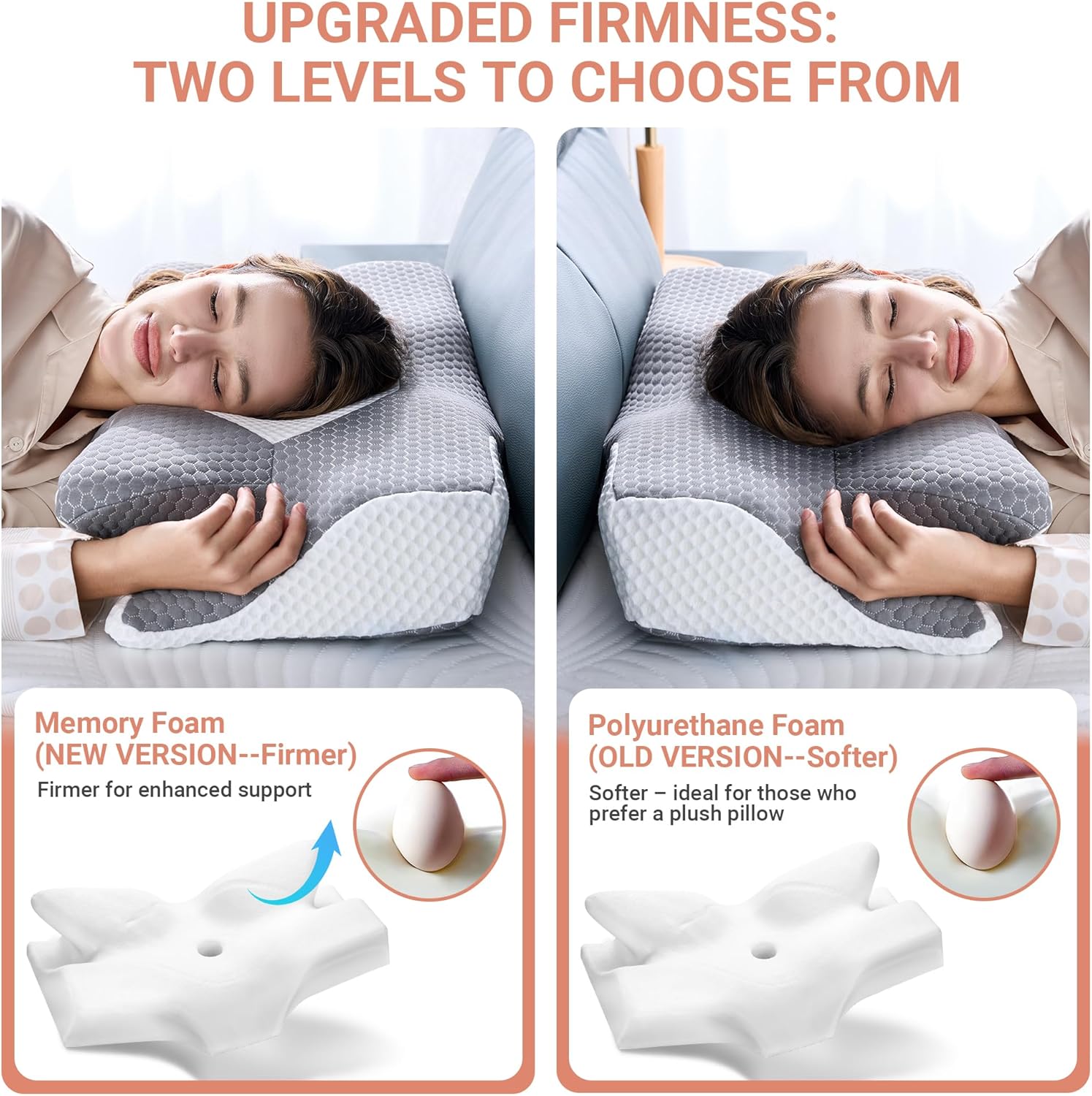 Elviros Cervical Memory Foam Pillow for Neck Shoulder Pain