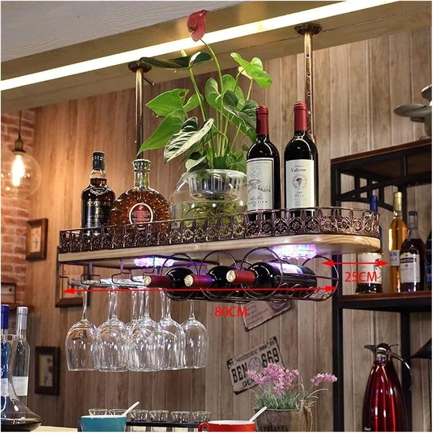 Adjustable Height Wine Glass Rack Black Bronze Finish
