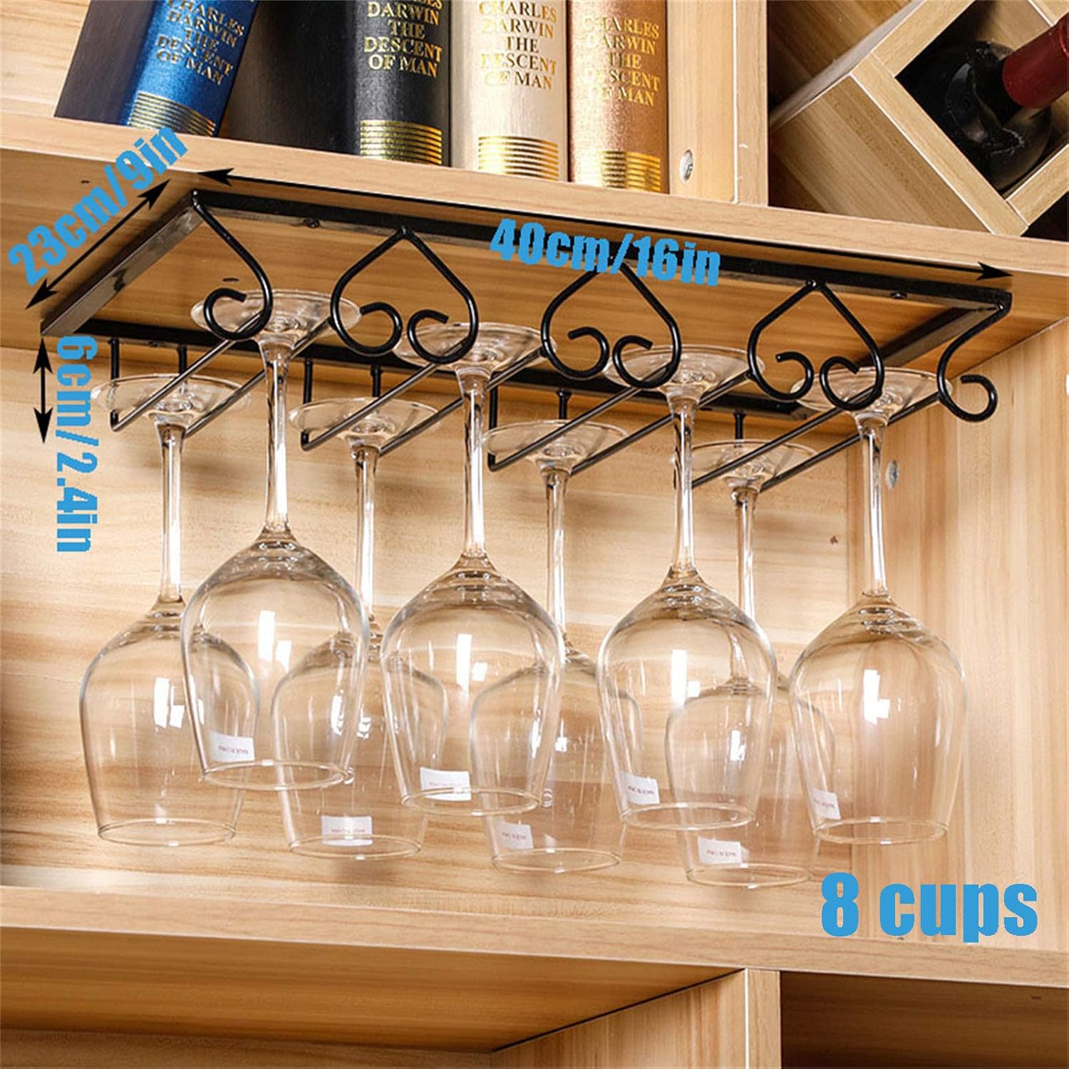 CGF Wall-Mounted Wine Rack Organizer Black 3040506070x23x6cm