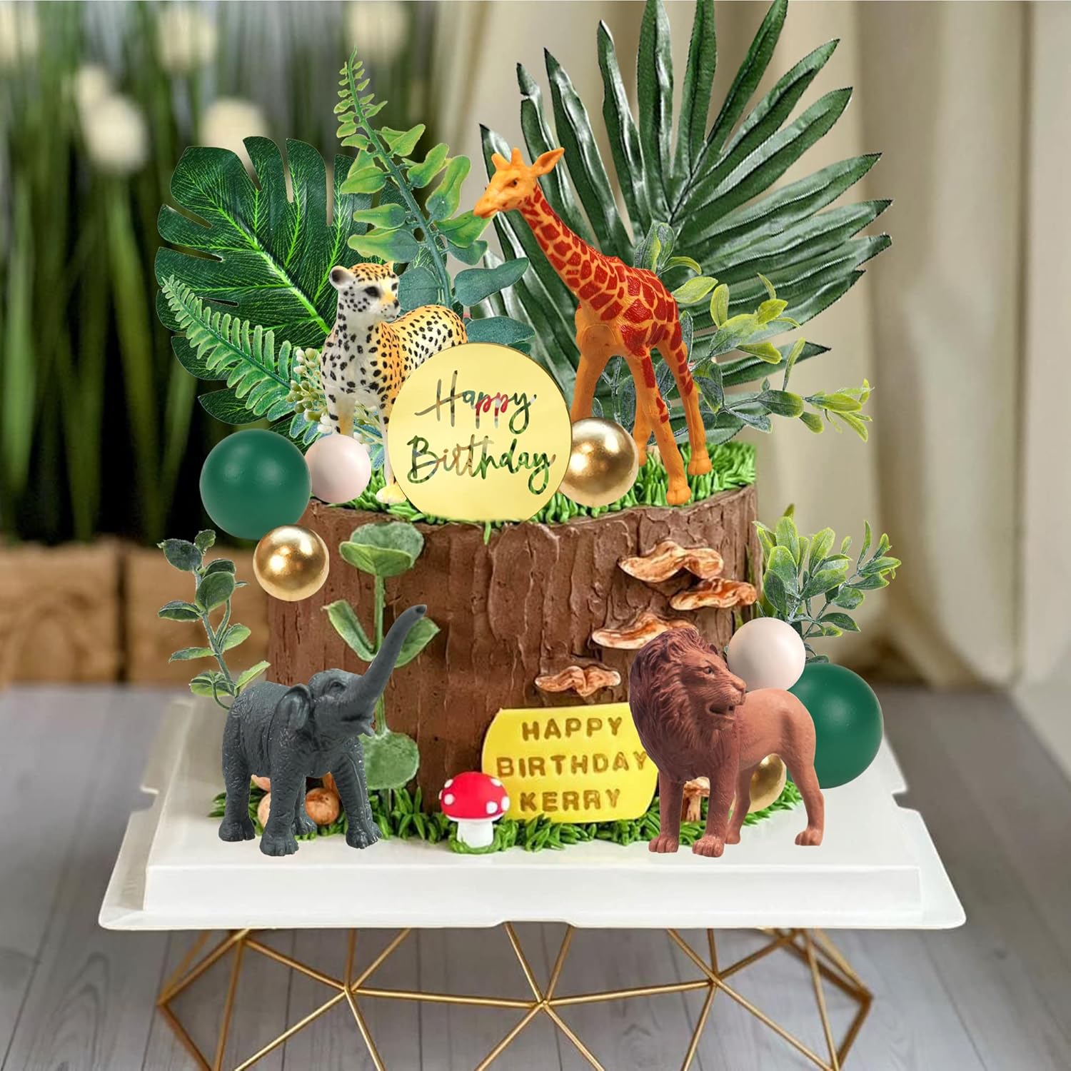 DRWATE 27PCS Jungle Animal Cake Toppers Decorations