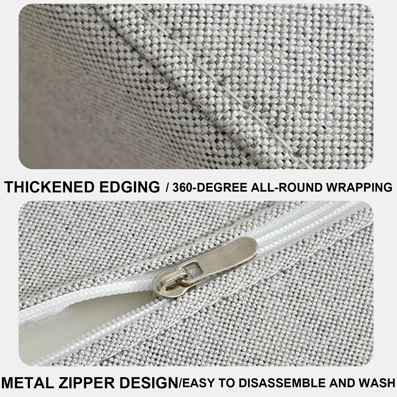 ZZYK Thicken Widen Bedside Gap Filler Pillow - Beige Queen Size
