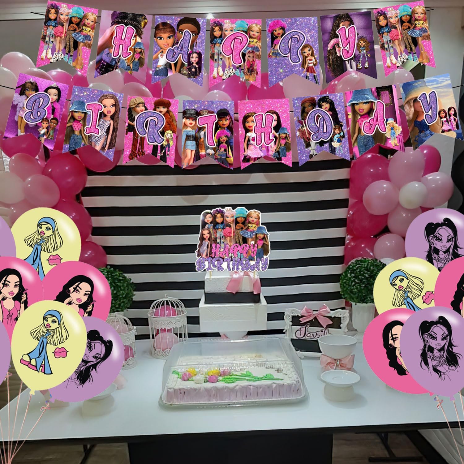 Brat Girl Party Decorations Set with Banner and Balloons