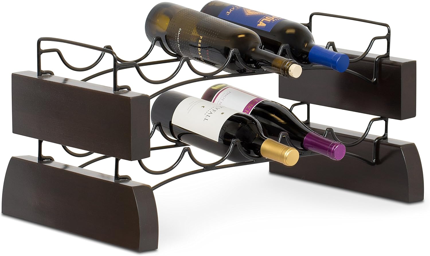 BIRDROCK HOME Stackable Wine Rack Set of 2 Espresso