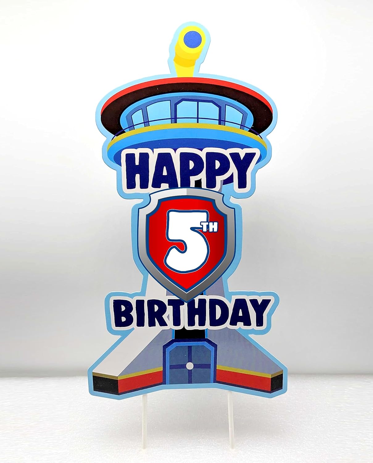 Think Green Fun Patrol Tower Cake Topper for Kids