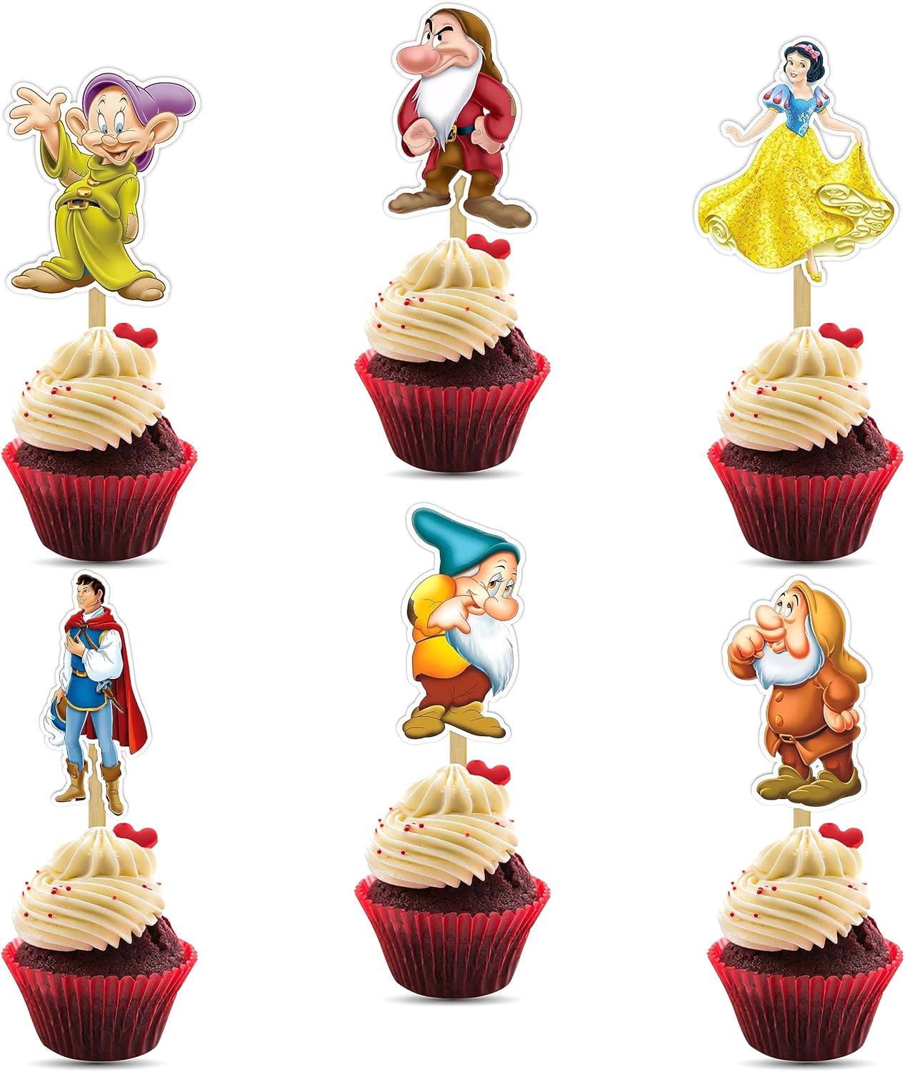 Seyal Snw Whte and the Sevn Dwafs Cupcake Topper