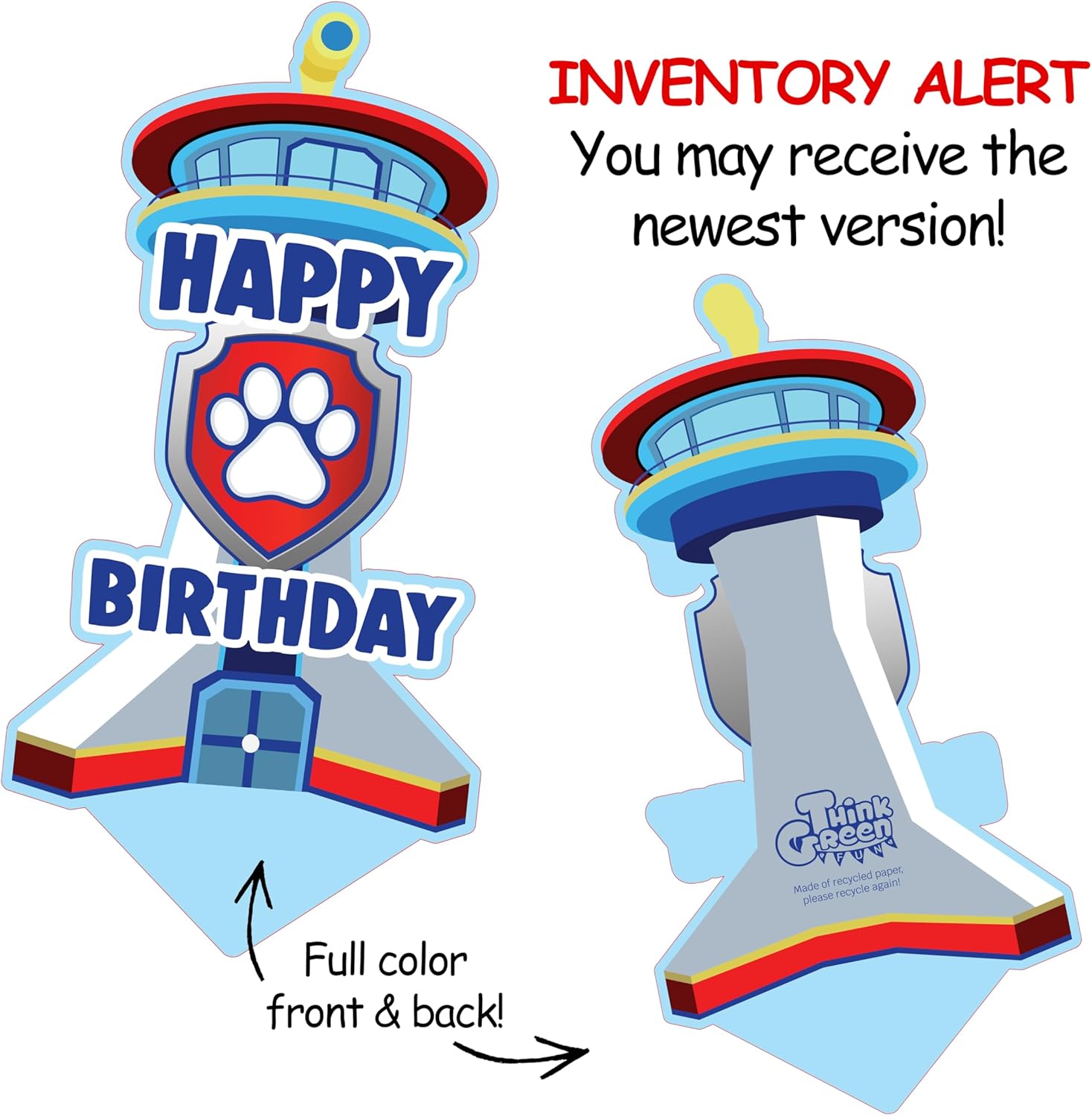 Think Green Fun Patrol Tower Cake Topper for Kids