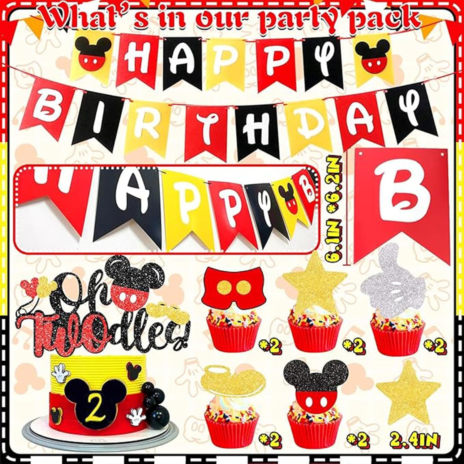 Yusino 132pcs Oh Twodles Birthday Decorations for Boy