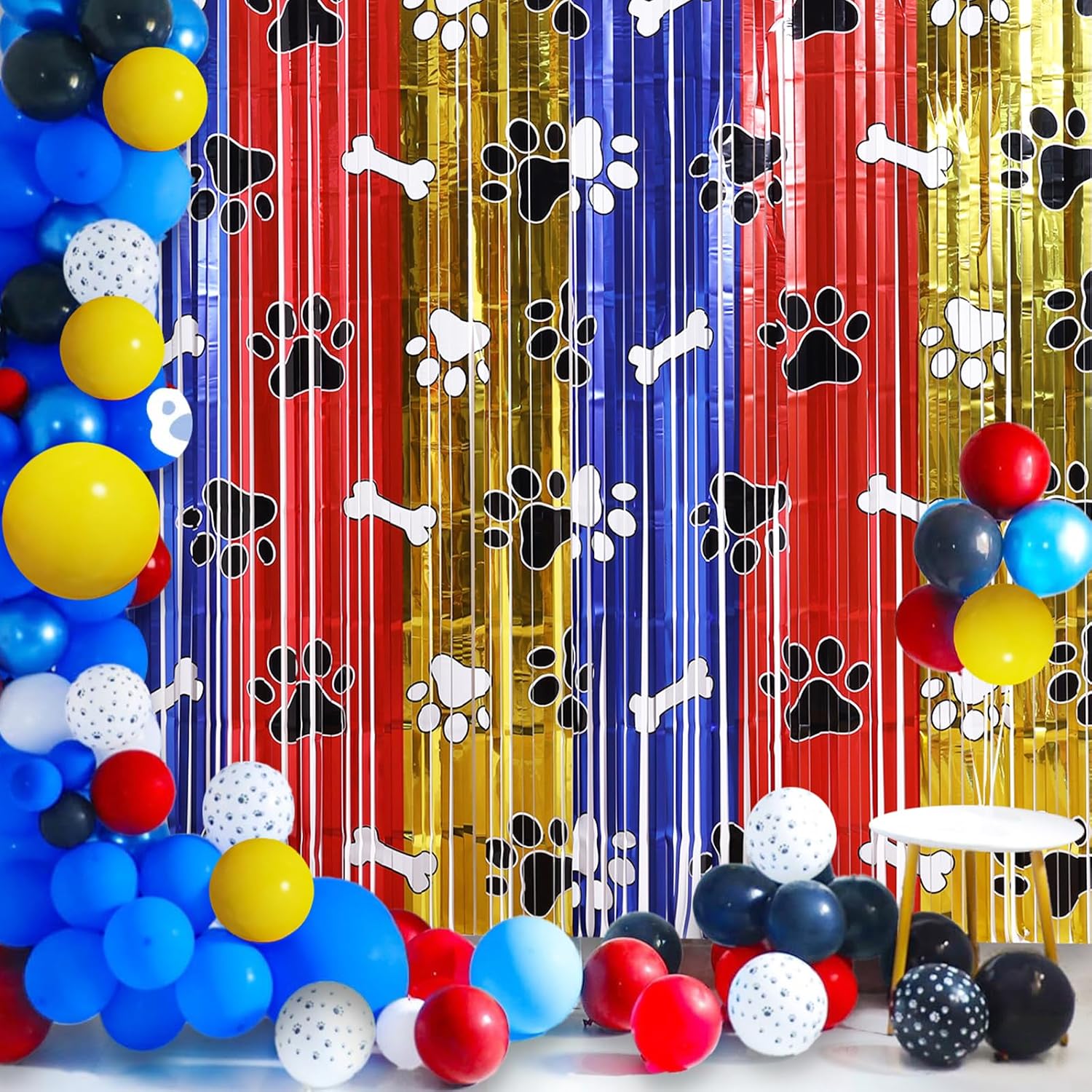 Buchele Playful Paw Decor Kit - 2 Pack Tinsel Curtains Balloons