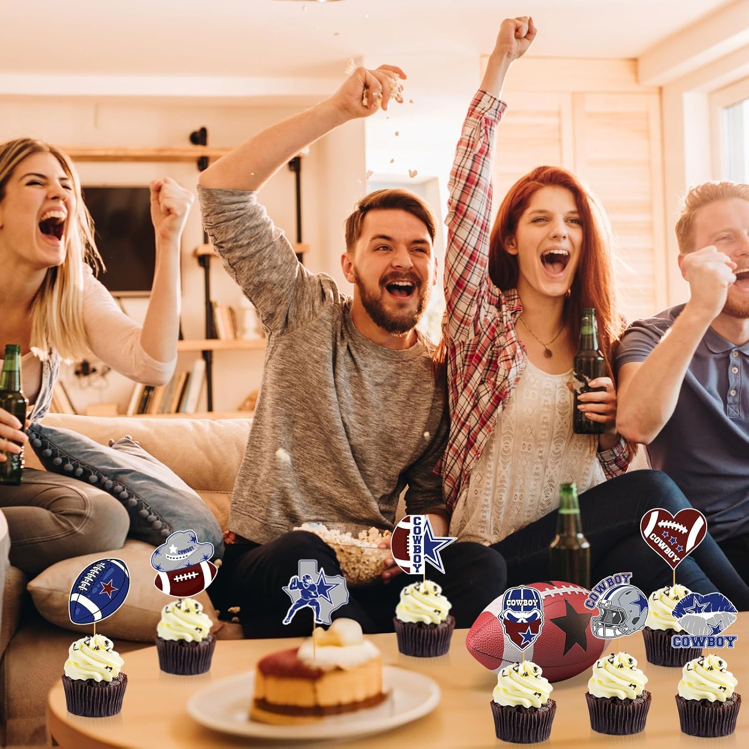 Cowboy Football Cupcake Topper Set 24 Pcs
