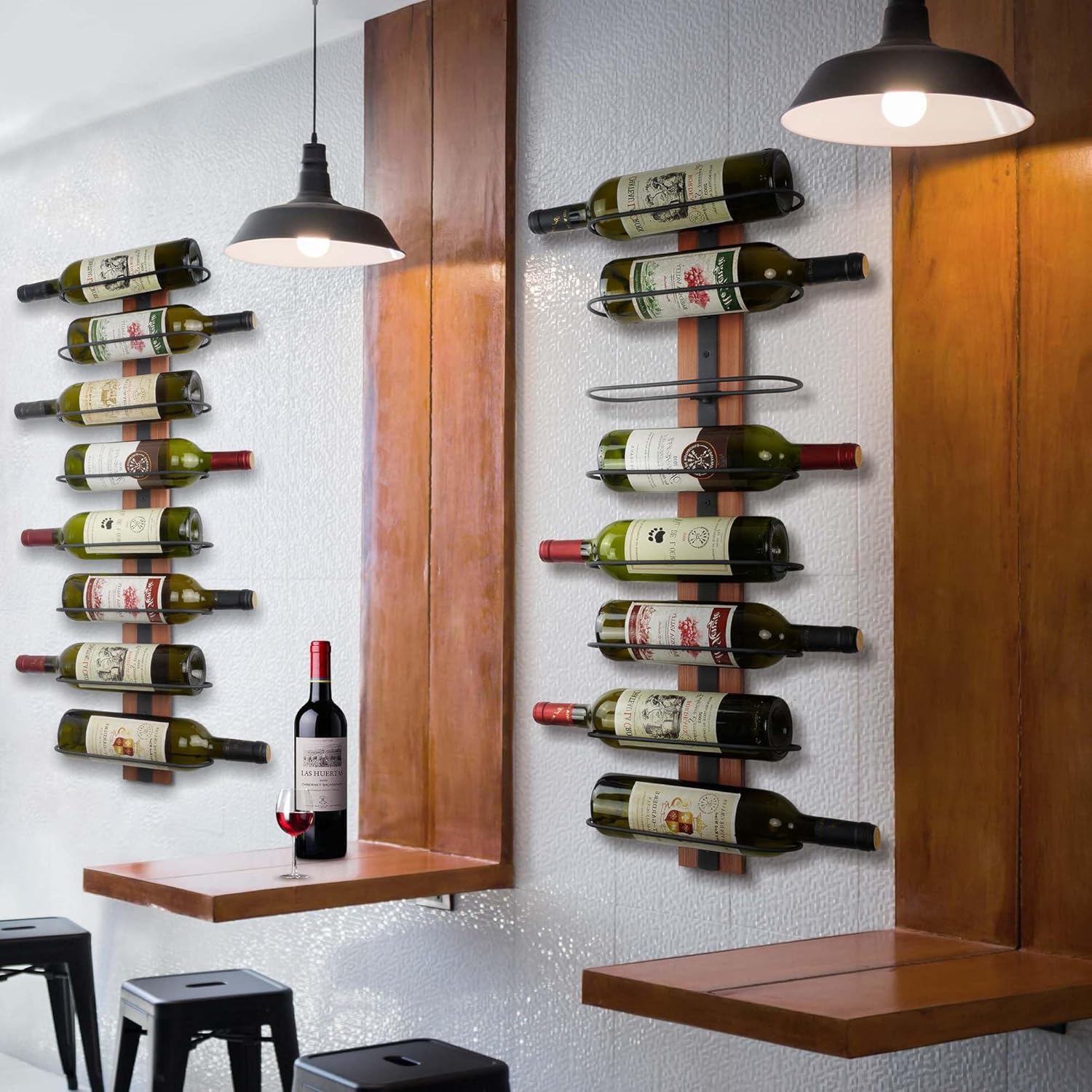 FLstudio Wall Mounted Wine Rack for 8 Bottles