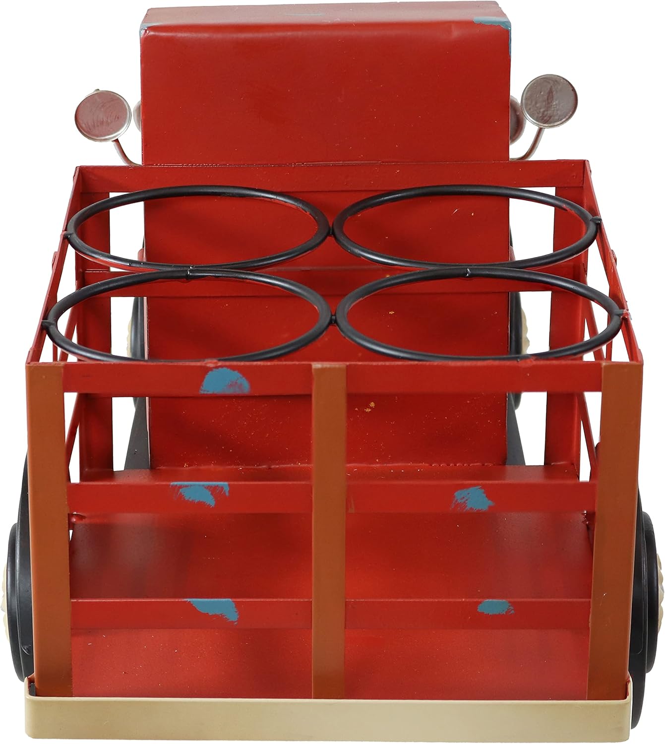 Sunnydaze Rustic Red Truck Wine Rack - Holds 4 Bottles