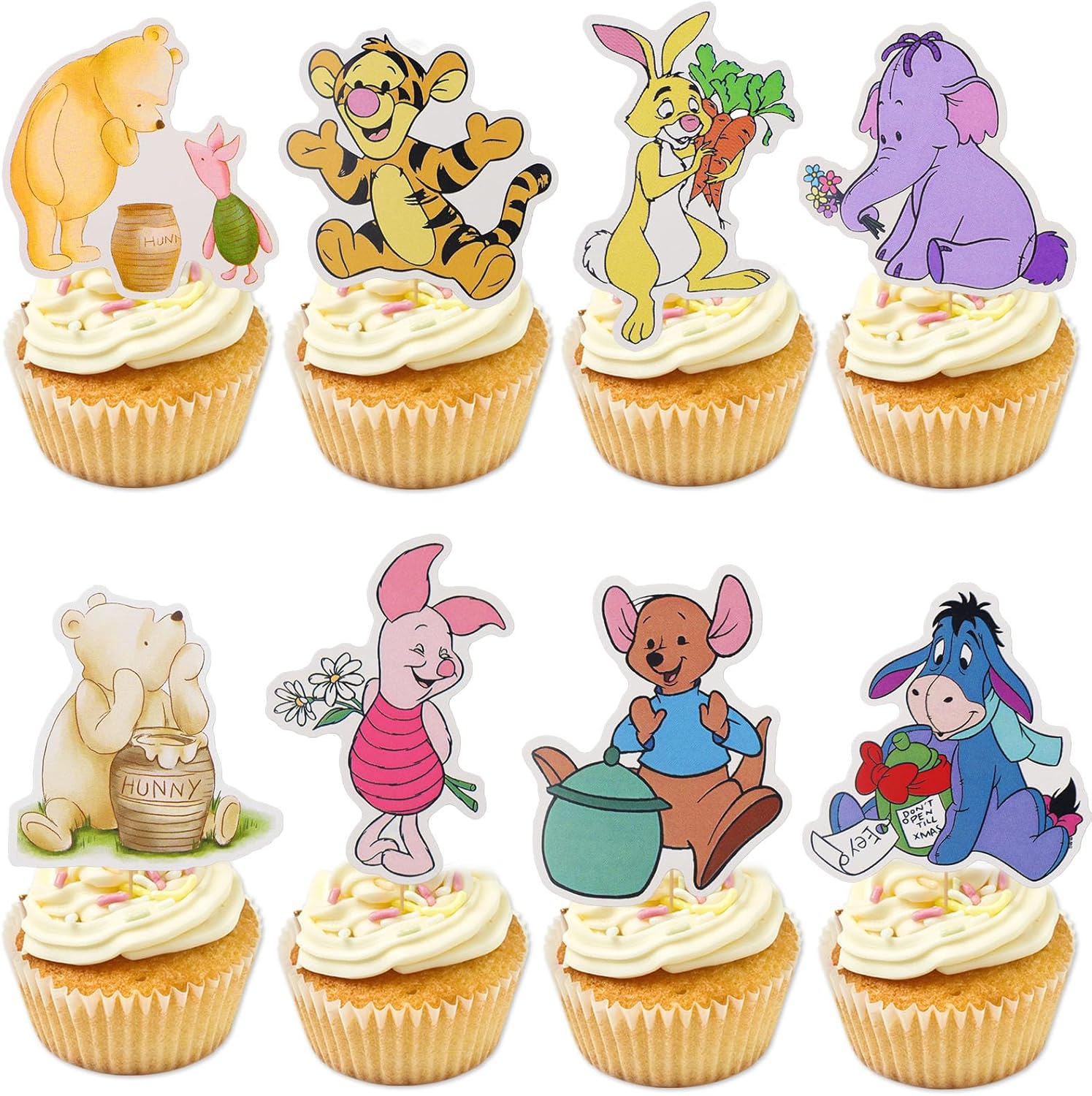 MEMOVAN Winnie Pooh Cupcake Toppers 48pcs Set