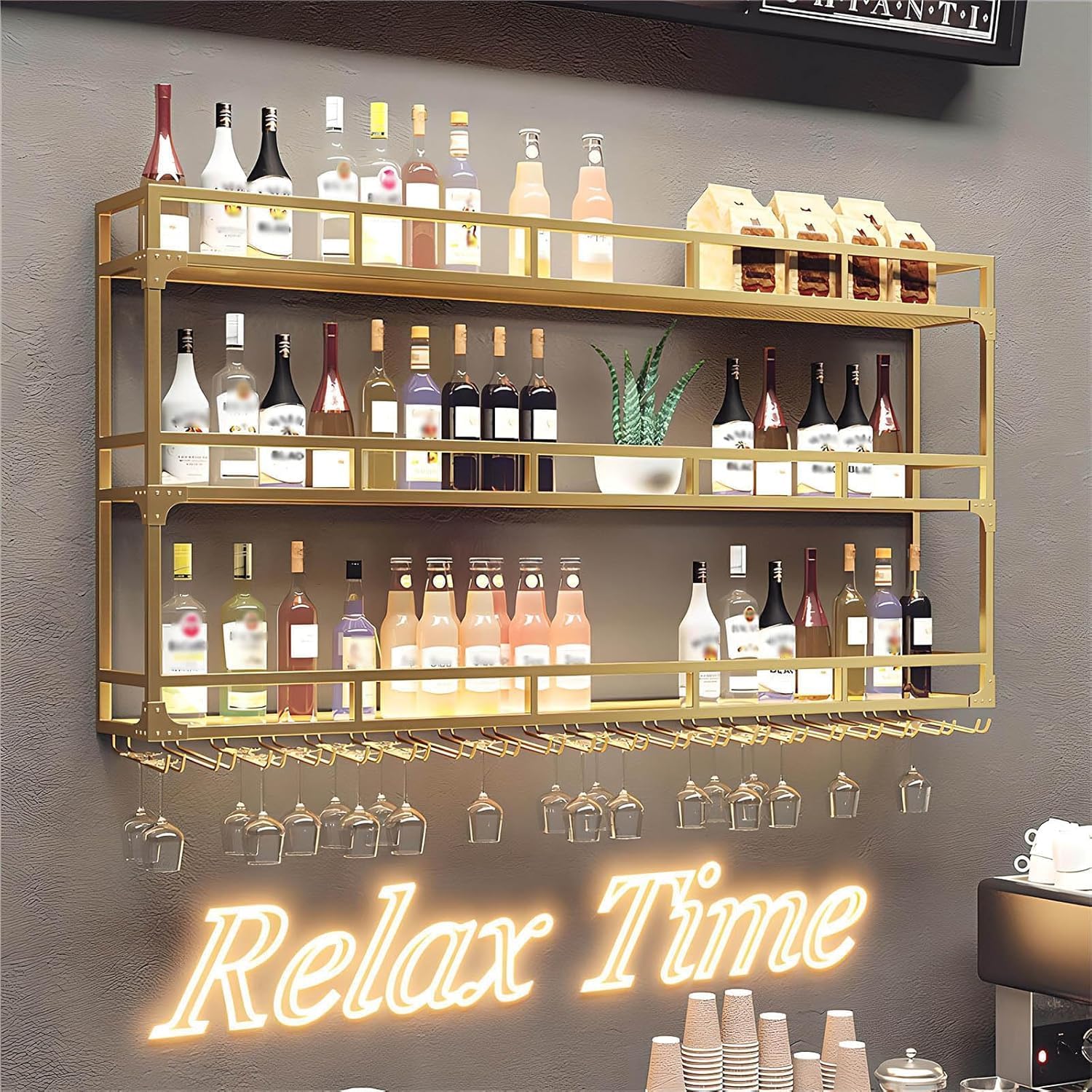 RAJYQODIS Wall Mounted Wine Rack 3 Tiers