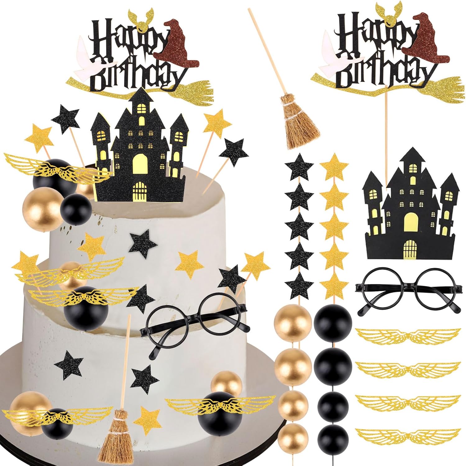 LOAVER Wizard Birthday Cake Decorations 26PCS 1