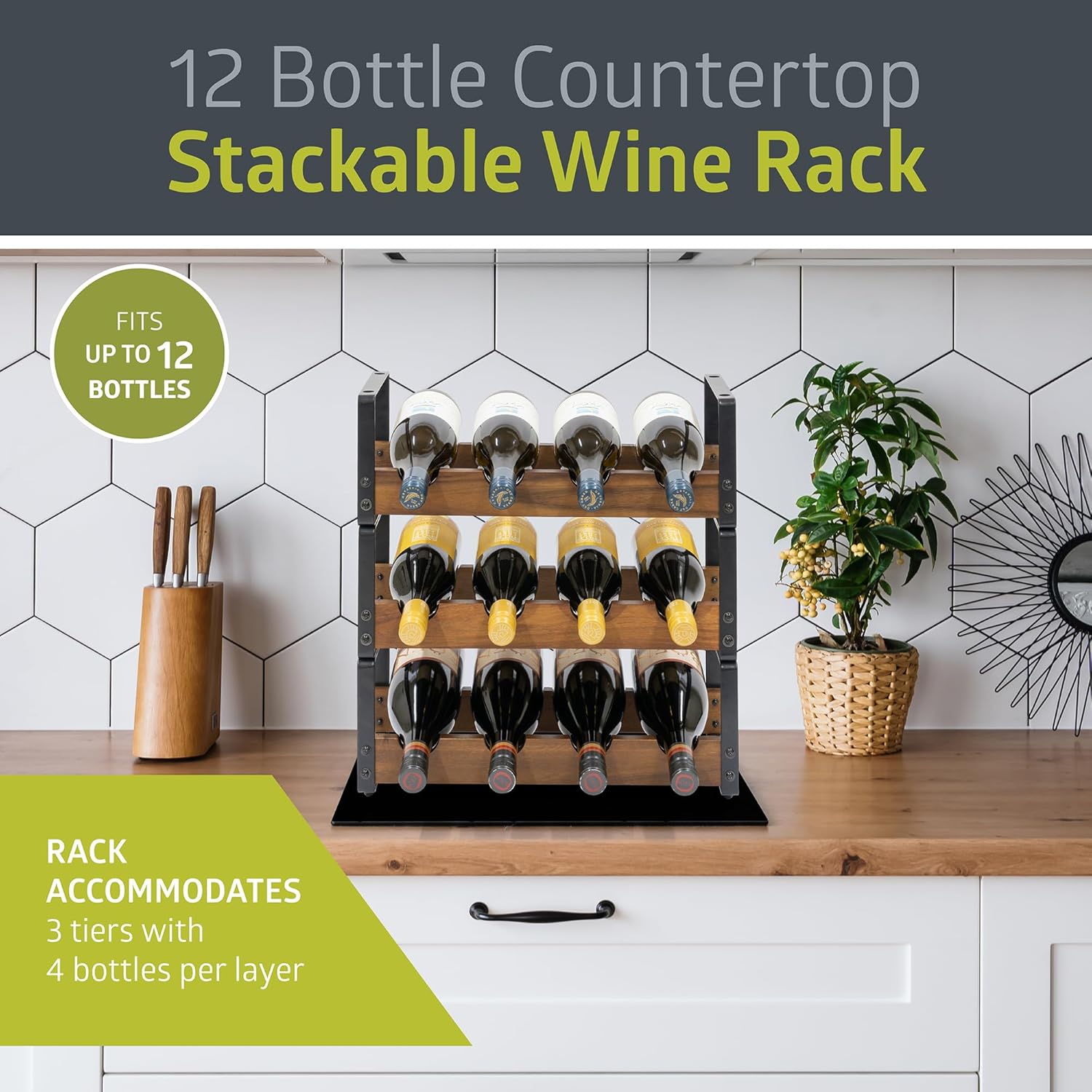 Pearington 12 Bottle Tabletop Wine Rack