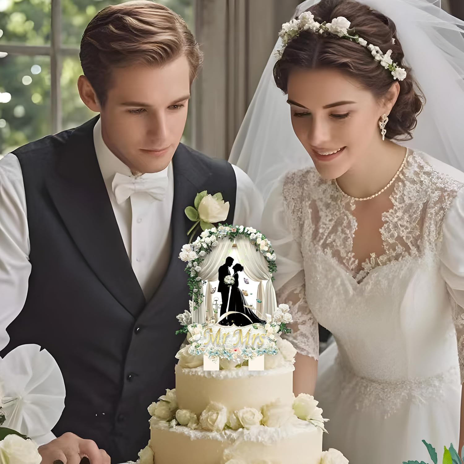 Mr and Mrs Wedding Cake Toppers for Cake Decorations