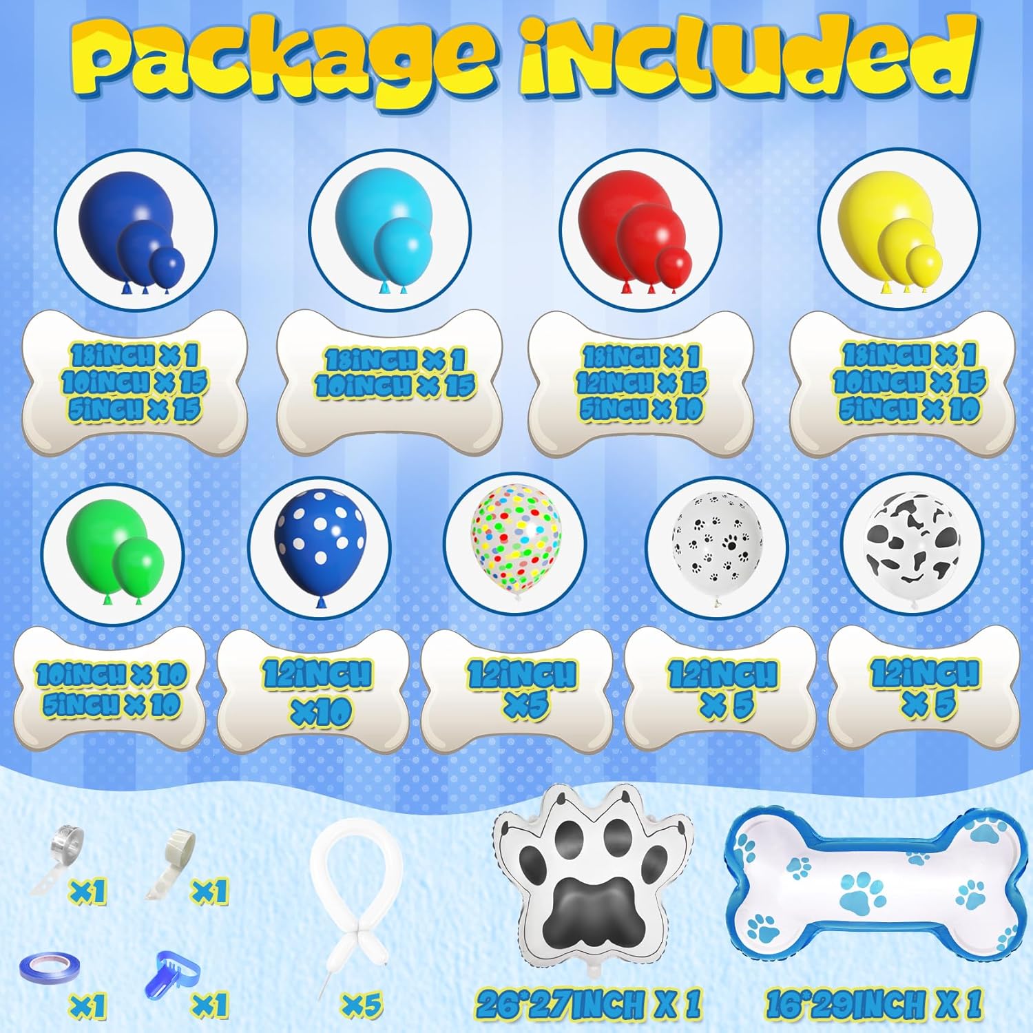 Amandir Paw Balloon Garland Kit for Dog Theme Party