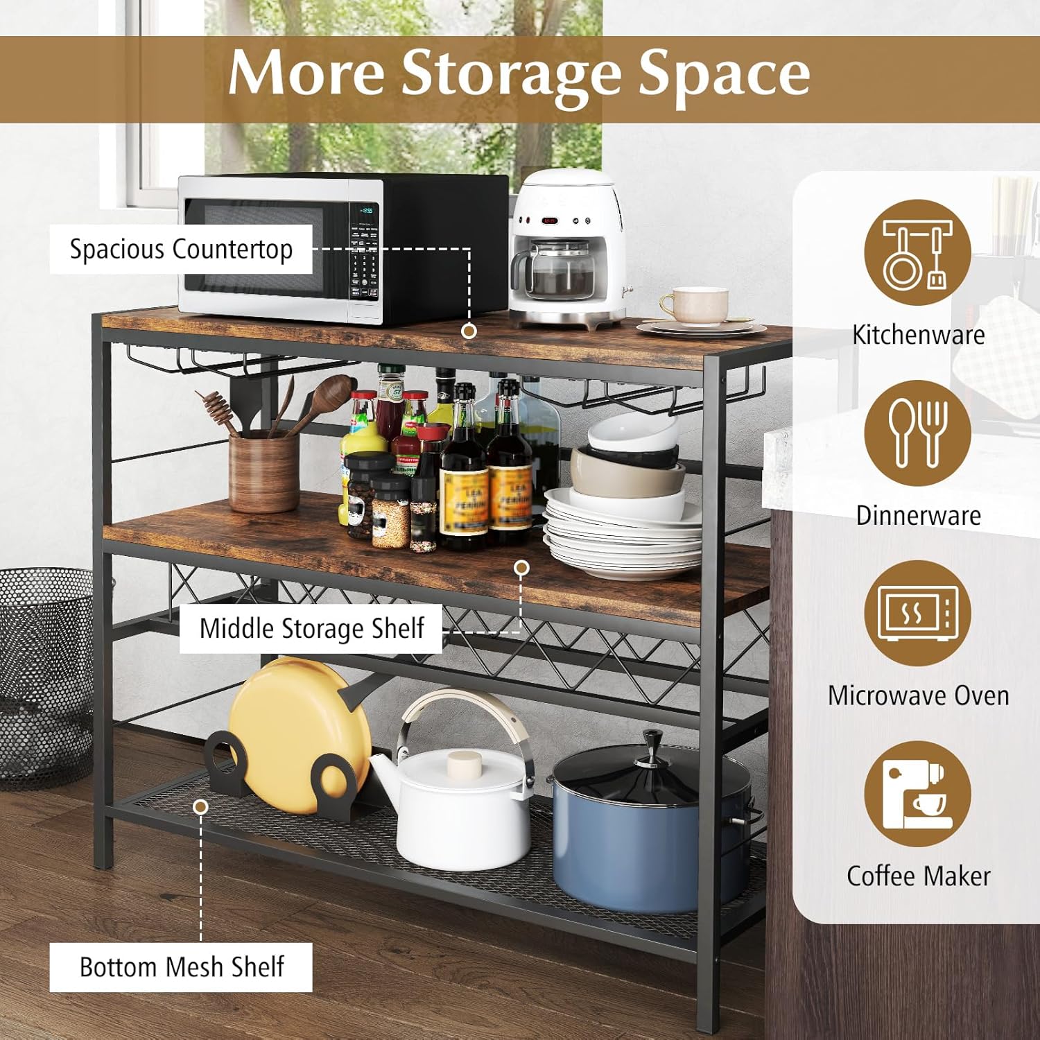 Giantex 4-Tier Wine Rack Table 7-Bottle Storage