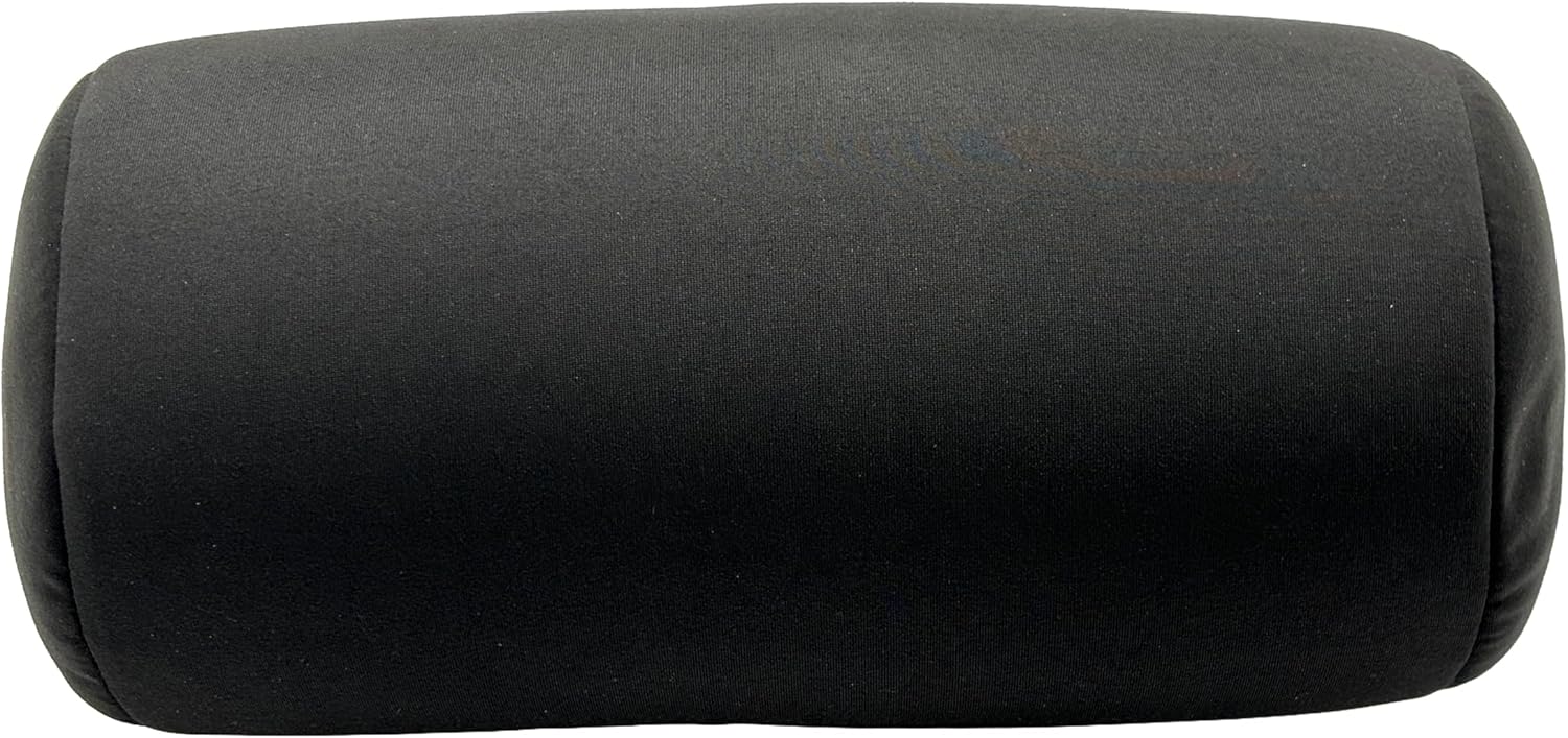 Microbead Roll Pillow for Neck Support and Travel Comfort Black