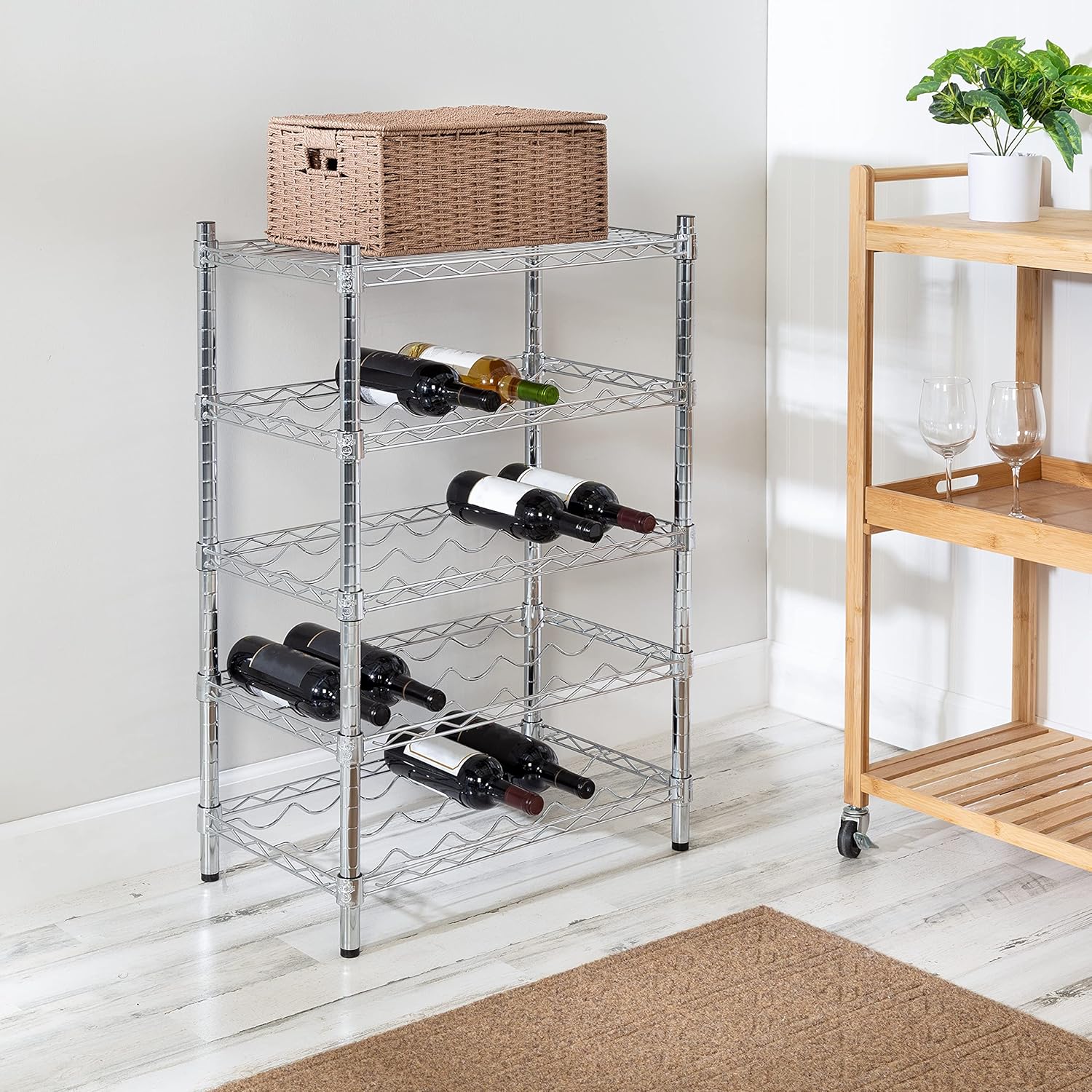 IPPEL 4-Tier Wine Rack for 24 Bottles