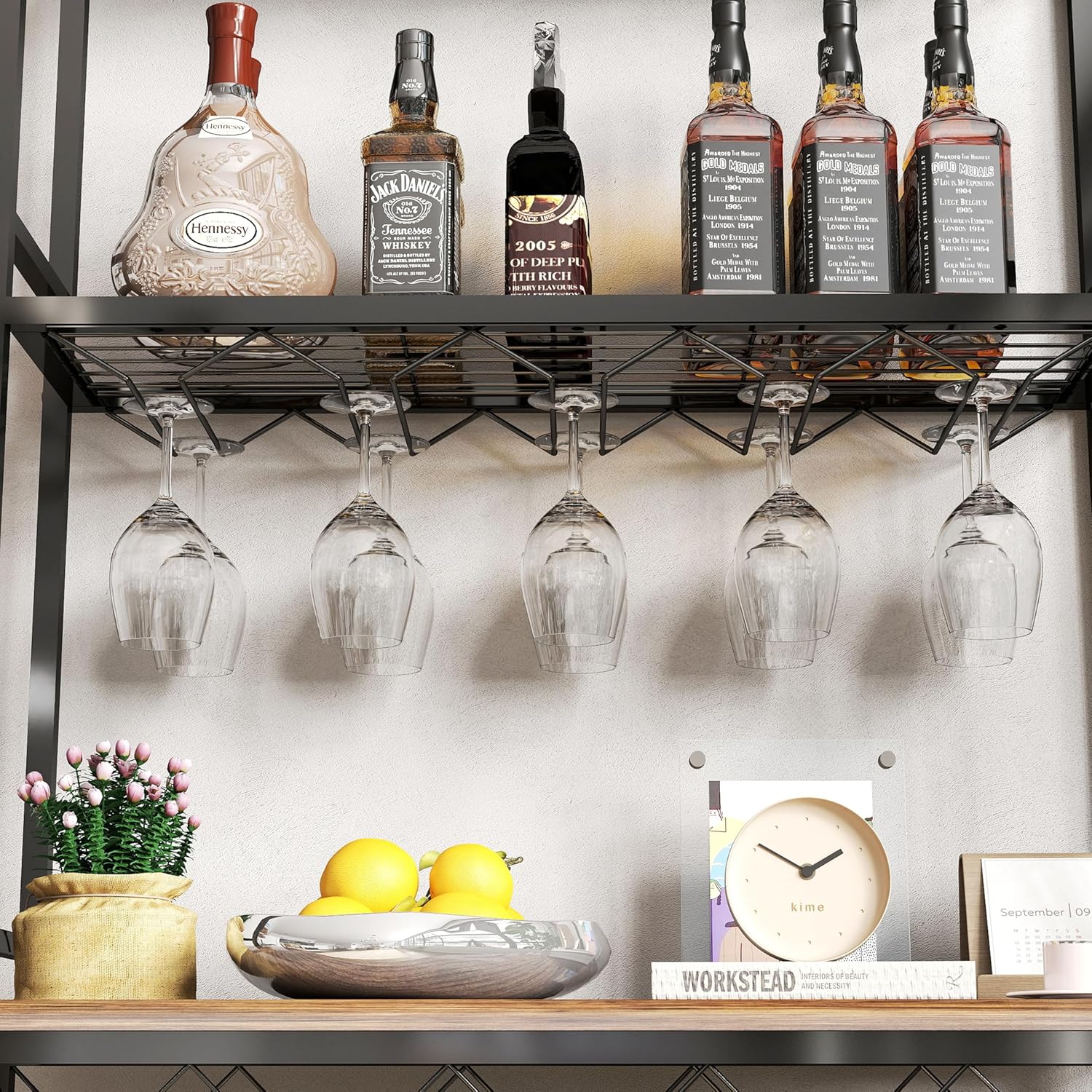 20 Bottle Freestanding Wine Rack with 3-Tier Storage 1